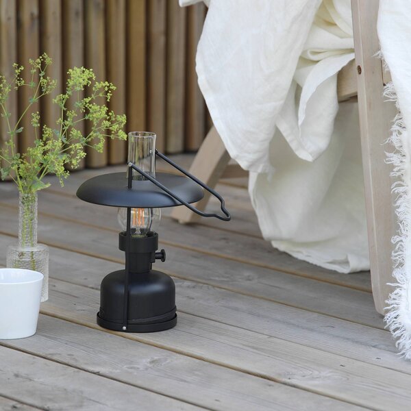 Markslöjd LED stolná lampa Fanos, čierna, stmievateľná, IP44, Čierna, Obývacia izba / jedáleň, kov, Starožitný, Stolová lampa