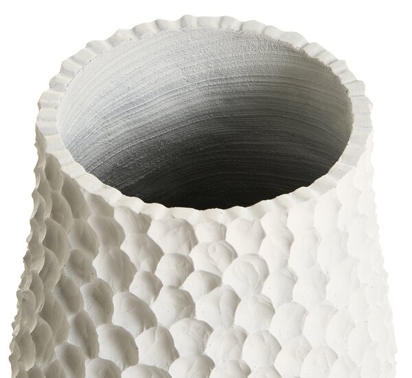 Kvetináč biela cement sklolaminát 34 x 47 cm okrúhly tvar vzor medového plástu moderný štýl interiér exteriér