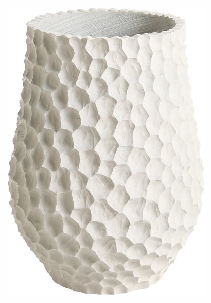 Kvetináč biela cement sklolaminát 34 x 47 cm okrúhly tvar vzor medového plástu moderný štýl interiér exteriér