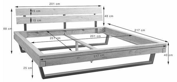 TRÁMOVÁ POSTEĽ, 200/200 cm, prírodná farba MID.YOU - Online Only spálne, Online Only