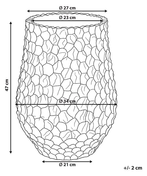 Kvetináč biela cement sklolaminát 34 x 47 cm okrúhly tvar vzor medového plástu moderný štýl interiér exteriér
