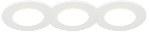 Sada 3 zapustených bodových svetiel biela vrátane LED 3000K 4W IP65 - Blanca