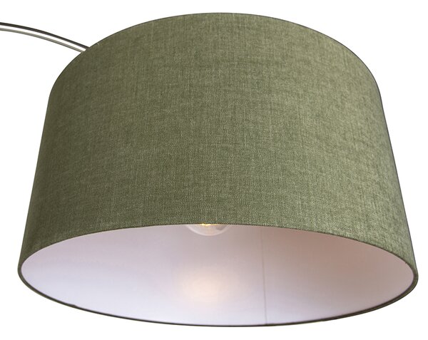 Oblúková lampa oceľ s tienidlom machovej zelenej 50/50/25 - XXL