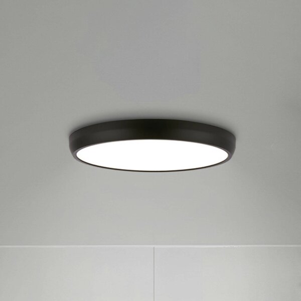 Briloner Stropné LED svetlo Navaro, čierno-biele, Ø 38 cm, 4 000 K, Čierna, Chodba, kov, Moderný, Závesné svietidlo