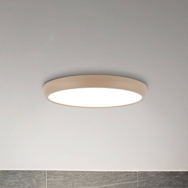 Briloner Stropné LED svetlo Navaro, béžová/biela, Ø 38 cm, 4 000 K, Krémová / jantárovo žltá, Chodba, kov, Moderný, Závesné svietidlo