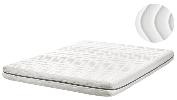 Matrac z pamäťovej peny biely so sivou polyester 160 x 200 cm na dvojlôžkovú posteľ so snímateľným poťahom