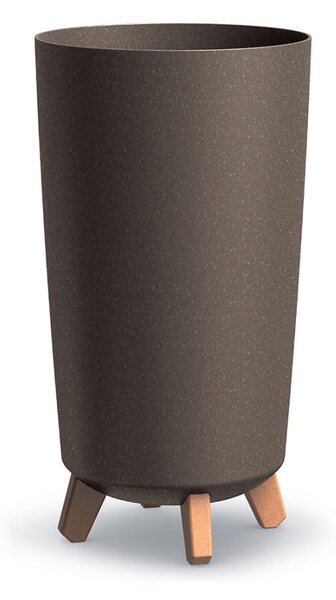 Kvetináč GRACIA TUBUS SLIM ECO WOOD kávový 23,9 cm