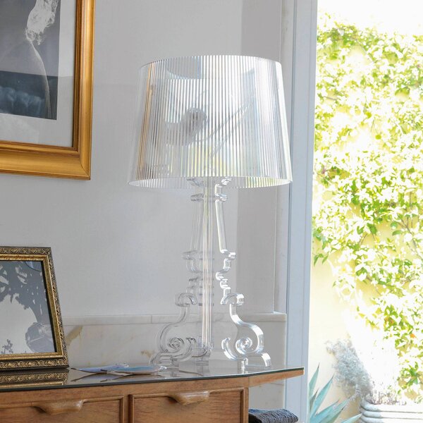 Kartell Bourgie – stolná LED lampa priehľadná, Jasné / priehľadné, Obývacia izba / jedáleň, Plast, Dizajn, Stojacie svietidlo