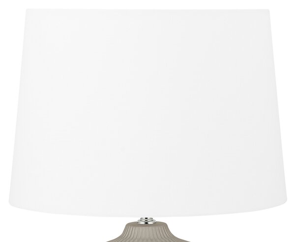 Stolná lampa zlatá biela okrúhly keramický podstavec 51 cm látkové tienidlo nočná lampa moderný štýl obývačka spálňa