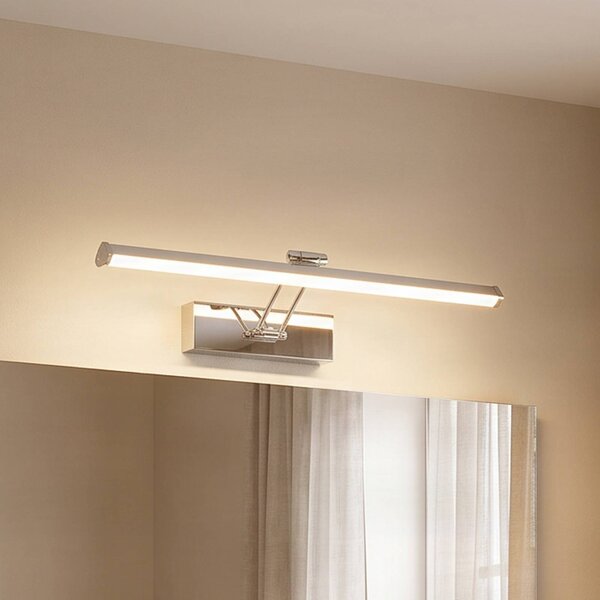 Lindby Sanya zrkadlové LED svietidlo, 60 cm, Chrómová / strieborná, Kúpeľňa, kov, Moderný, Nástenné svietidlo