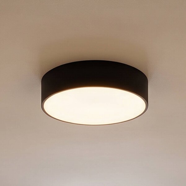 TEMAR LIGHTING Stropné svietidlo Cleo, Ø 30 cm, IP20, čierne, kov, E27, Čierna, Obývacia izba / jedáleň, Moderný, Závesné svietidlo