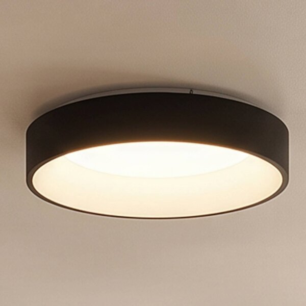 Arcchio LED stropné svietidlo Aleksi, Ø 45 cm, čierna, kov,, Čierna, Kuchyňa, kov, Moderný, Závesné svietidlo