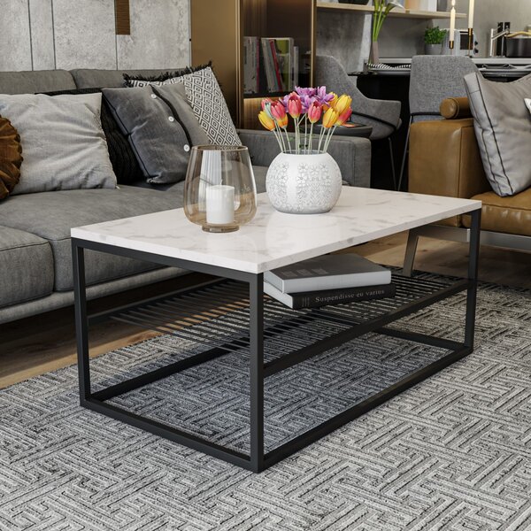 Hanah Home Konferenčný stolík Asude biely/čierny