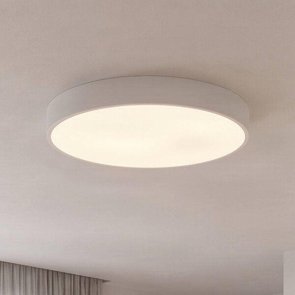 TEMAR LIGHTING Stropné svietidlo Cleo, Ø 60 cm, IP20, biele, kov, E27, Biela / opálová, Obývacia izba / jedáleň, Moderný, Závesné svietidlo