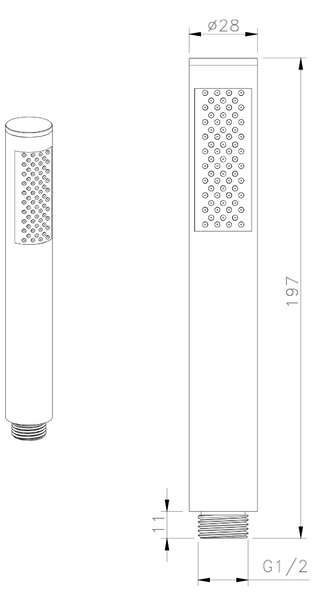 Sapho Sapho, Ručná sprcha, 185mm, medená matná, DO221