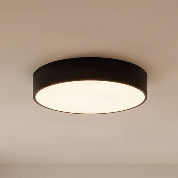 TEMAR LIGHTING Stropné svietidlo Cleo 400, čierne, senzor, IP20, Ø 40 cm, kov, Čierna, Obývacia izba / jedáleň, kov, Moderný, Závesné svietidlo