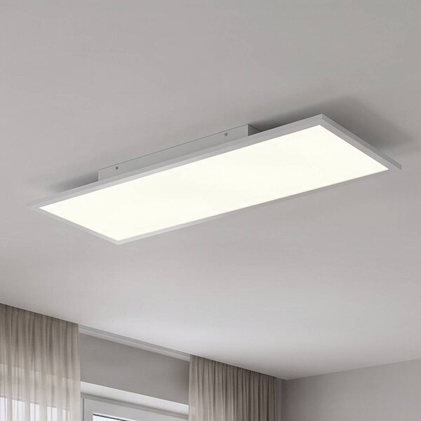 Lindby LED panel Quais, 80 x 30 cm, biely, kov, 4 000K, Biela / opálová, Kuchyňa, Hliník, Moderný, Stropné svetlo