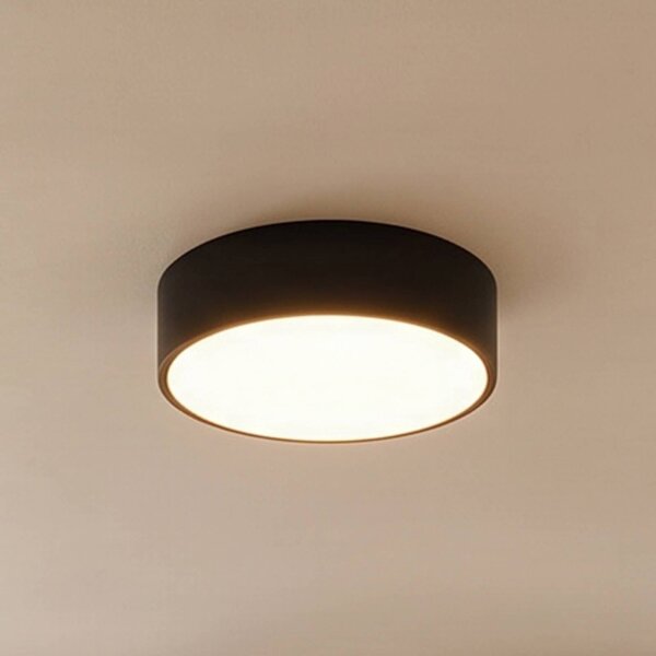 TEMAR LIGHTING Stropné svietidlo Cleo 300, IP54, Ø 30 cm čierne, Čierna, Obývacia izba / jedáleň, kov, Moderný, Závesné svietidlo