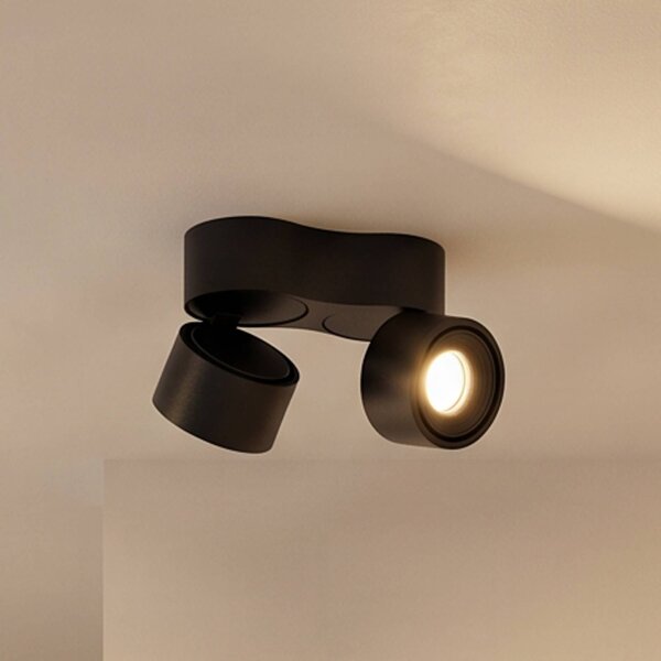 Arcchio LED stropné bodové svetlo Rotari, 1240 lm, 2-pl., čierny, Čierna, Obývacia izba / jedáleň, Hliník, Moderný, Stropné svetlo