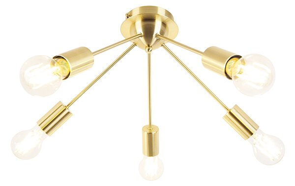 Stropná lampa v štýle art deco zlatá 5-svetlá -Facil