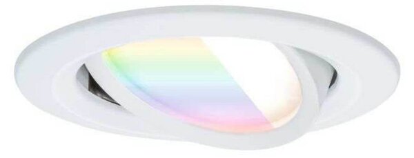 Paulmann LED zapustený bodový svietidlo Nova Coin Smart biele RGBW, sada 3 ks,, Biela / opálová, Obývacia izba / jedáleň, Hliník, Moderný, Zapustené okrúhle