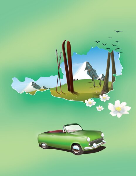 Ilustrácia Austria Travel map, Nicholas