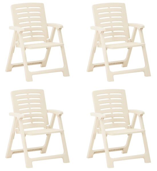 Záhradné stoličky 4 ks plastové biele