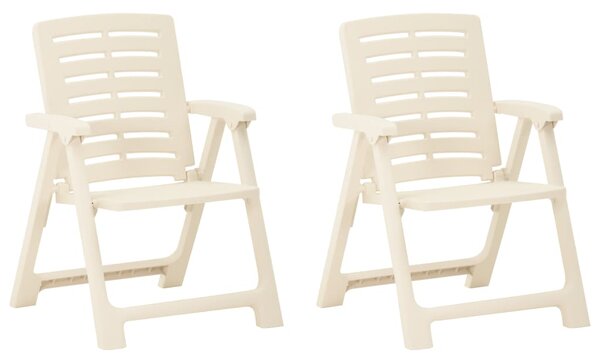 Záhradné stoličky 2 ks plastové biele