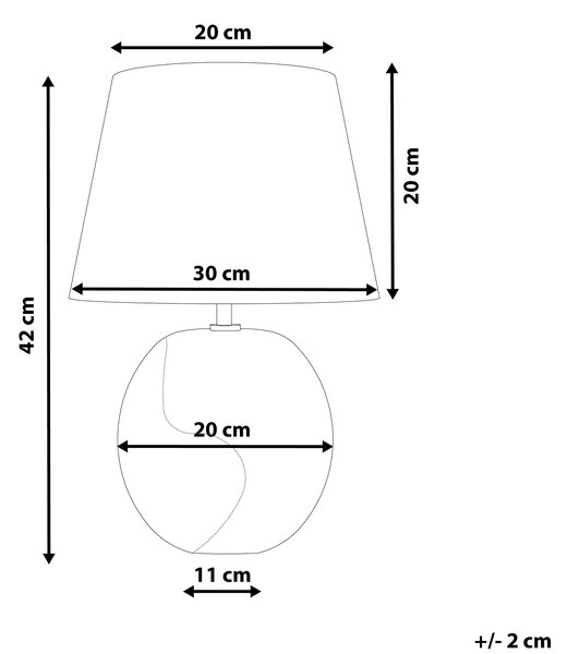 Stolná lampa čierna a strieborná keramická 42 cm látkové tienidlo klasický dizajn