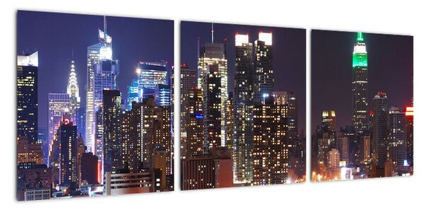 Panoráma nočného mesta, obraz (Obraz 90x30cm)