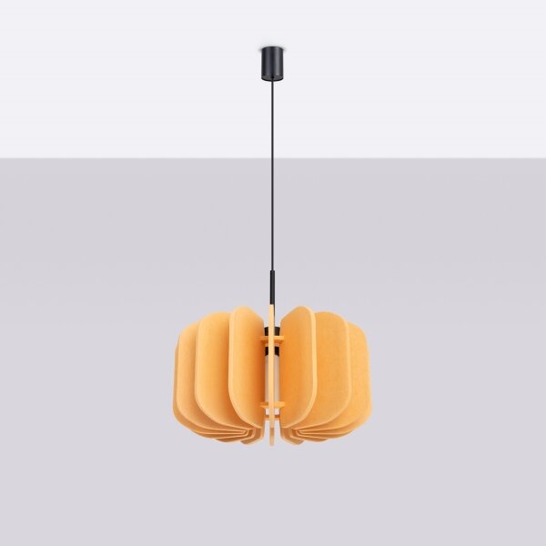 Sollux SL.1861 - Závesné svietidlo MULA na lanku, 1xE27/15W/230V, priemer 45 cm, žlté