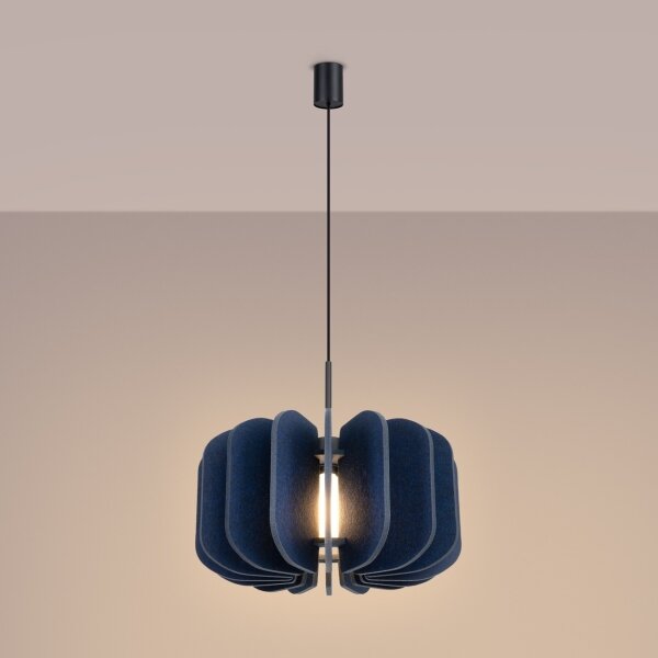 Sollux SL.1862 - Závesný luster na kábli MULA 1xE27/15W/230V, priemer 45 cm, modrá