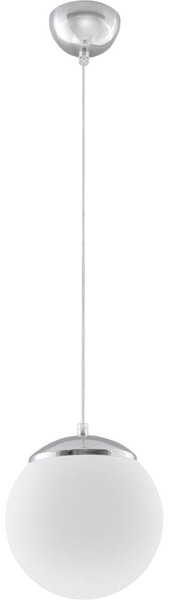 Sollux SL.0263 - Luster na lanku UGO 1xE27/15W/230V pr. 20 cm biela/lesklý chróm