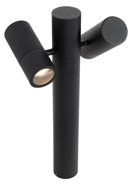 Stojaca vonkajšia lampa čierna 50 cm 2-svetlá nastaviteľná - Duo