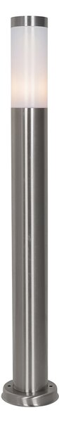 Moderná vonkajšia lampa na stĺp oceľ s opálom 80 cm IP44 - Rox