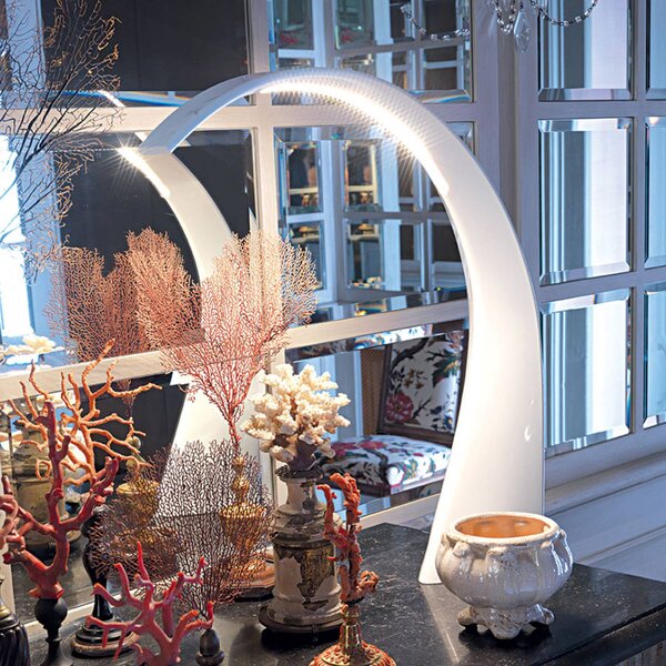 Kartell LED stolová lampa Taj Mini, biela, 32 cm, plast