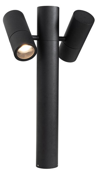Stojaca vonkajšia lampa čierna 50 cm 2-svetlá nastaviteľná - Duo