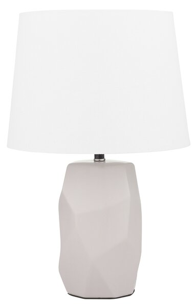 Stolná lampa ružová keramika 43 cm látkové tienidlo biely geometrický základný kábel s vypínačom Moderný minimalistický štýl