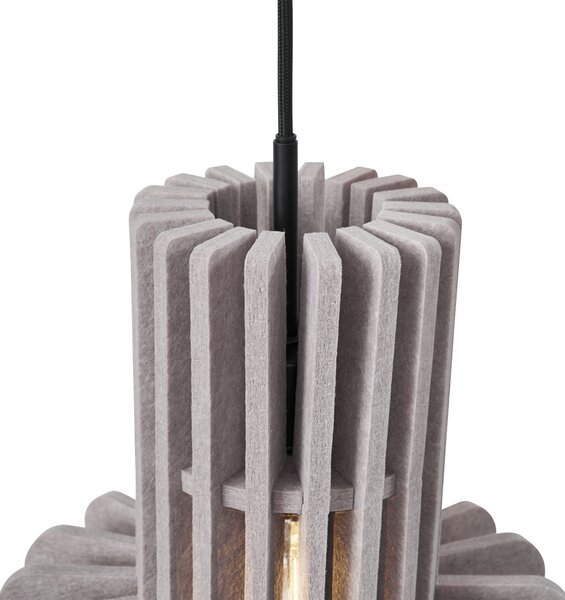 Retro závesná lampa čierna s sivohnedou 3-svetlá - Felt