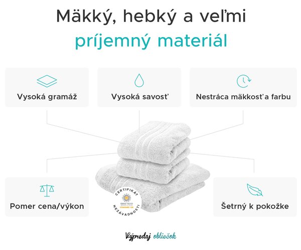 Uterák Classic 50 x 100 cm biely, 100% bavlna