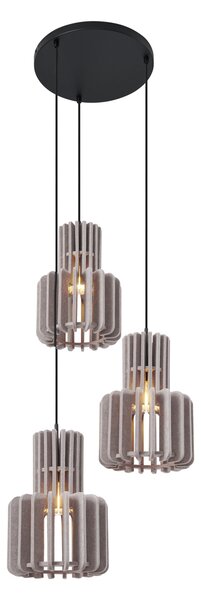 Retro závesná lampa čierna s sivohnedou 3-svetlá - Felt