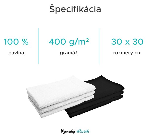 Uterák Classic 30x30 cm čierny, 100% bavlna