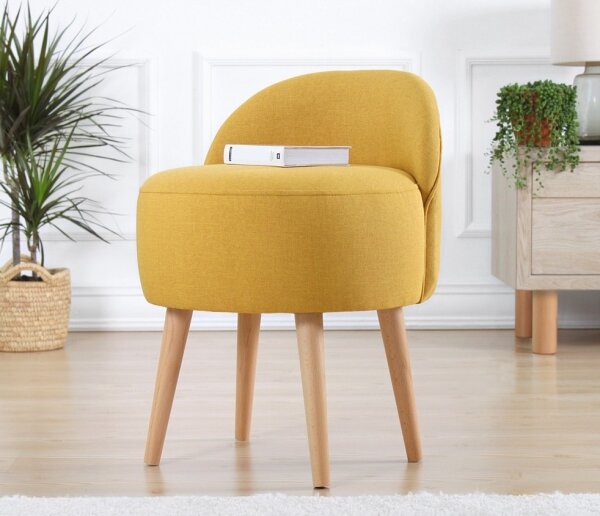 Taburet NIKI, priemer 46 cm, žltý