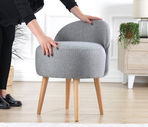 Taburet NIKI, priemer 46 cm, sivý