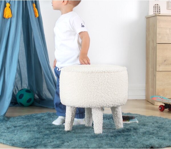 Taburet PIXI, priemer 38 cm, biely