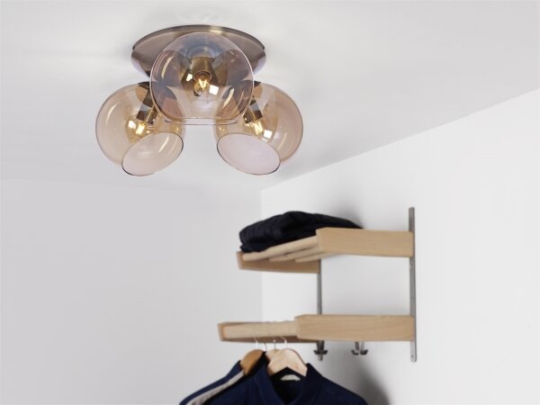 Cottex P2423AA - Stropné svietidlo CAPELLA 3xE14/40W/230V pr. 37 cm dymová/hnedá