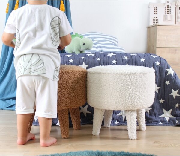Taburet PIXI, priemer 38 cm, biely