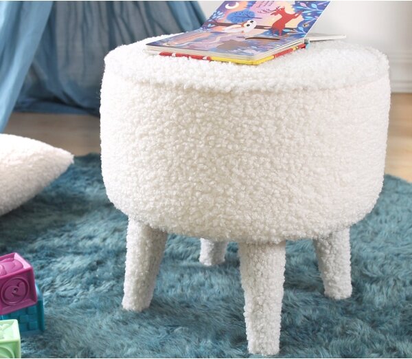 Taburet PIXI, priemer 38 cm, biely