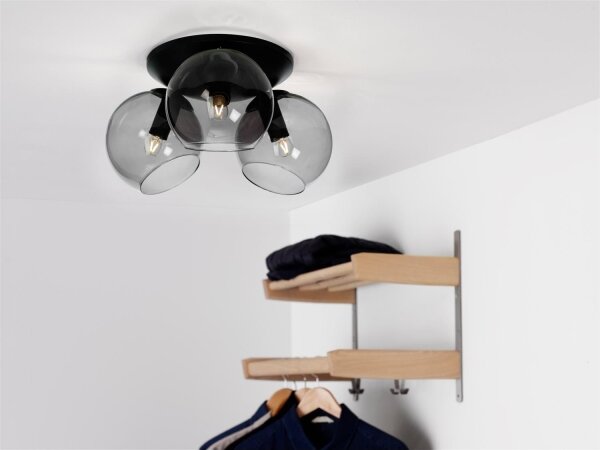 Cottex P2423SVG - stropné svietidlo CAPELLA 3xE14/40W/230V, priemer 37 cm, dymové/čierne