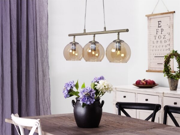 Cottex T2493AA - Závesný luster na lanku CAPELLA 3xE14/40W/230V dymová/hnedá